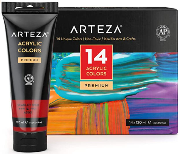 best acrylic paint sets arteza metallic