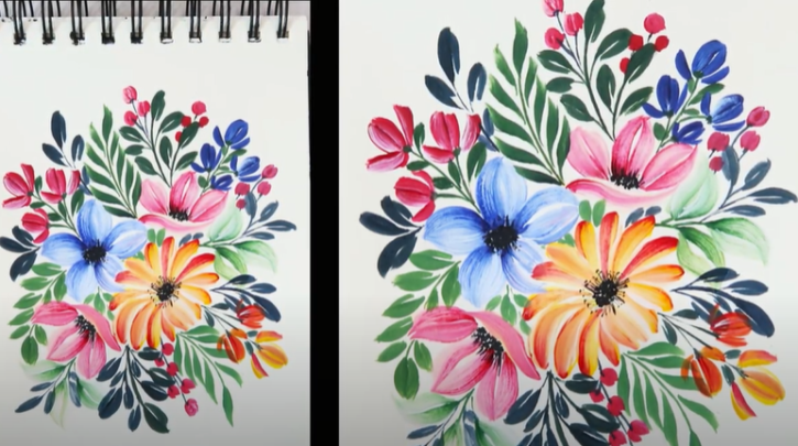 Easy Acrylic Flowers Paintings For Beginners Tutorial - Acrylic Paint Easy Flowers